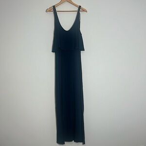 Navy Blue Maxi Dress with Tie Back - Size Small